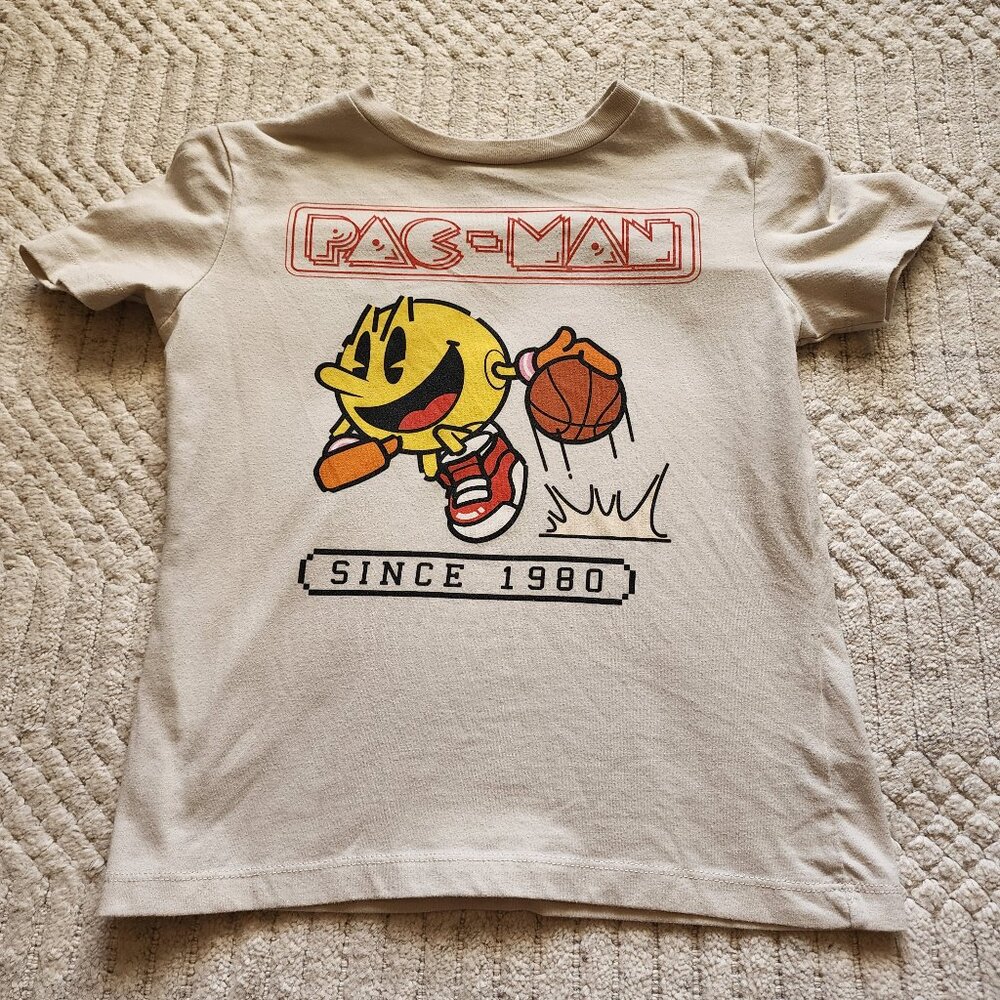 PAC-MAN Basketball Graphic Tee – Size S (6–7) – Retro Gamer Kids Shirt - Picture 2 of 16